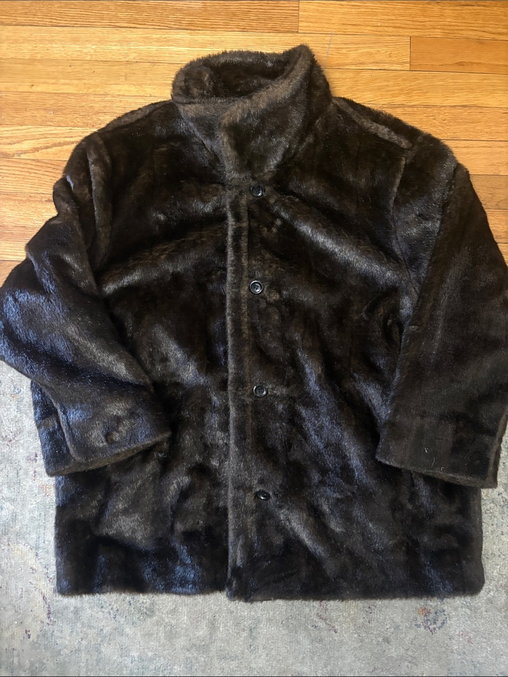 Dressbarn Woman 18/20 Reversible Faux Fur Jacket Brown Coat Mob Wife Coated